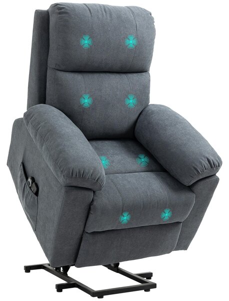 Křeslo HOMCOM s pomckou pro vstávání, relaxaní křeslo, masání křeslo s boní kapsou