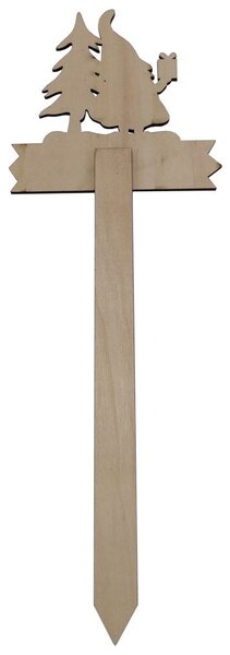Dřevěný zápich skřítek Veselé Vánoce 40cm 3002001