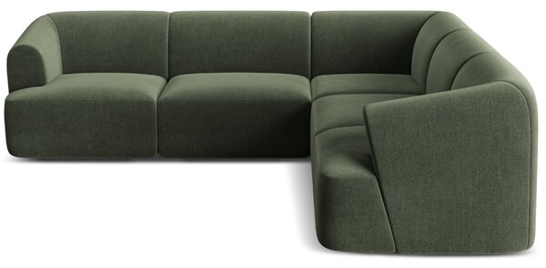 -25 % Dny MOMENTI– Cosmopolitan Design Zelená sametová rohová pohovka Campi 255 cm, levá/pravá