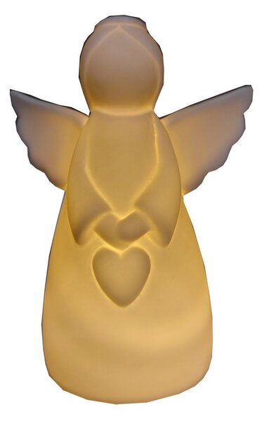 Porcelánový anděl bílý svítící LED 12,5cm 3130052B
