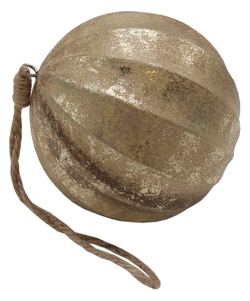 Koule zlatá dřevěná závěsná 10cm 3001601B