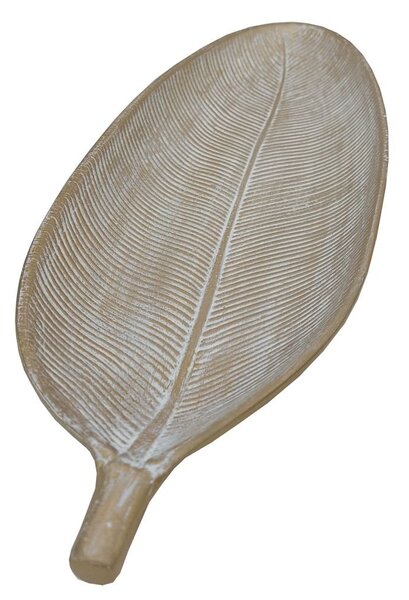 Dekorační tác dřevěný list zlatý 40cm 3000202B