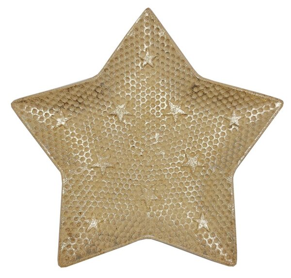 Dekorační talíř hvězda zlatá 30cm 3000204B