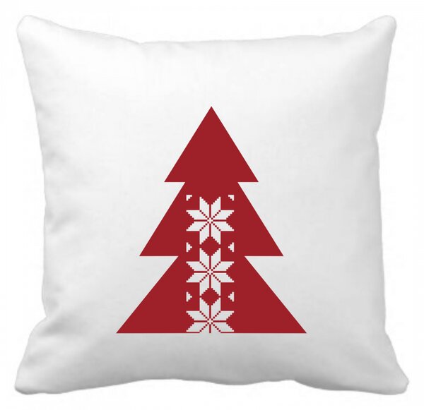 Pieris design Vánoční polštářek - skandinávské hvězdy tmavě červená