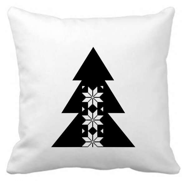Pieris design Vánoční polštářek - skandinávské hvězdy černá