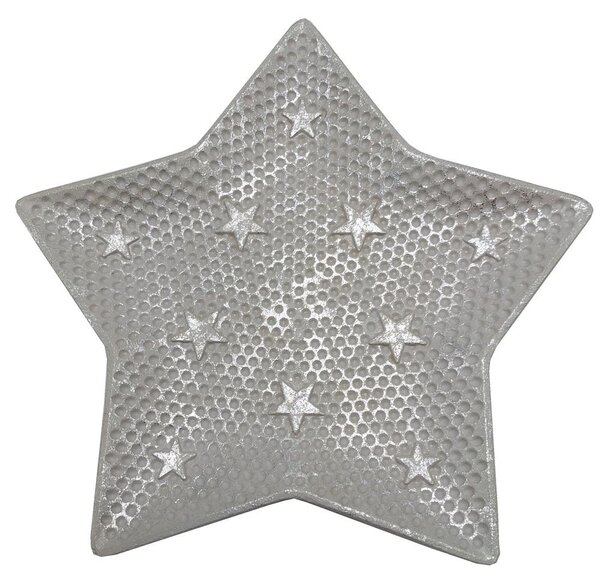Dekorační talíř hvězda stříbrná 30cm 3000204A