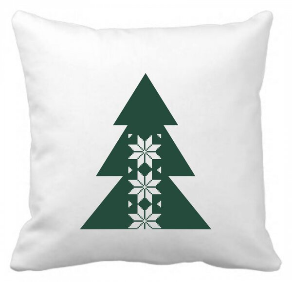 Pieris design Vánoční polštářek - skandinávské hvězdy tmavě zelená