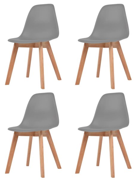 Jídelní židle 4 ks šedé plast