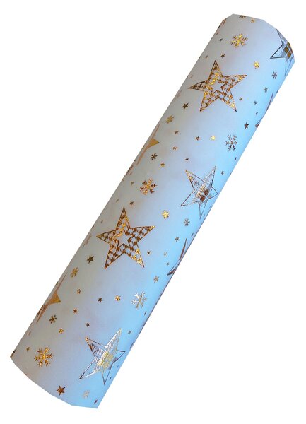 Běhoun sametový s hvězdami bílý 28cm x 3m 8701302D