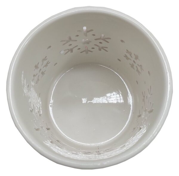 Svícen porcelánový s vločkou 8cm 9305221