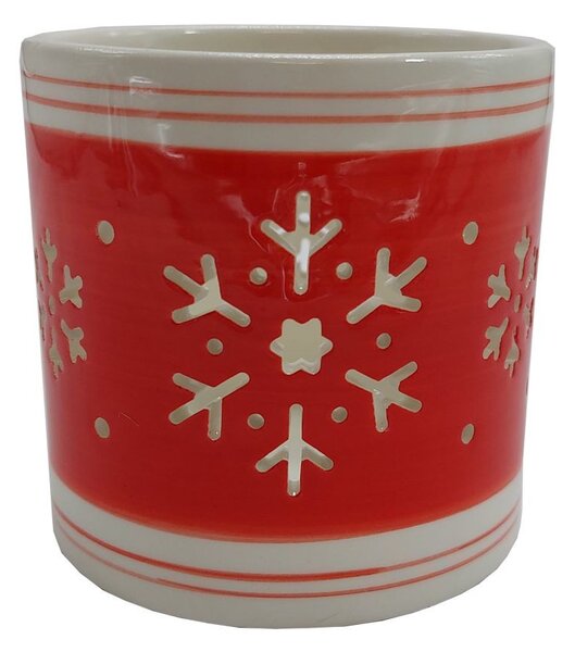 Svícen porcelánový s vločkou 8cm 9305221