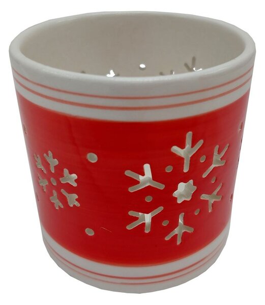 Svícen porcelánový s vločkou 8cm 9305221