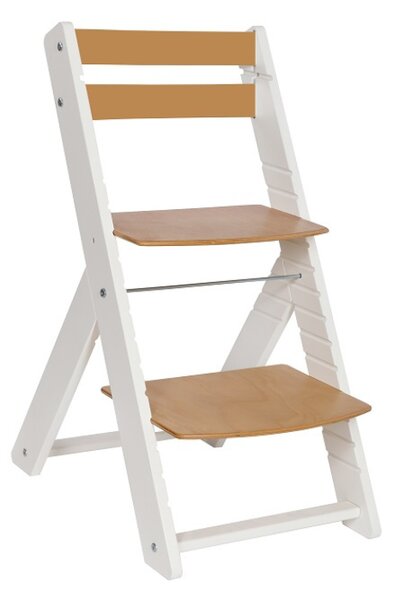 Dřevěná rostoucí židle pro děti VENDY bílá - Transparentní lak