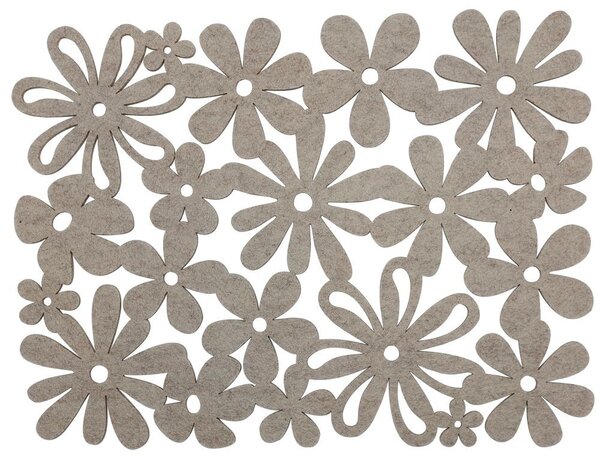 Prostírání filcové květy taupe 40 * 30cm 1000801B