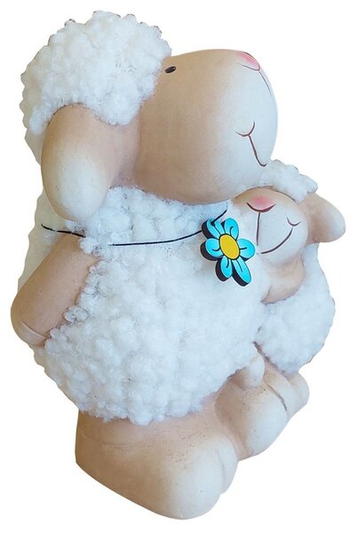 Ovčí maminka keramická s kytičkou 4000341 19cm