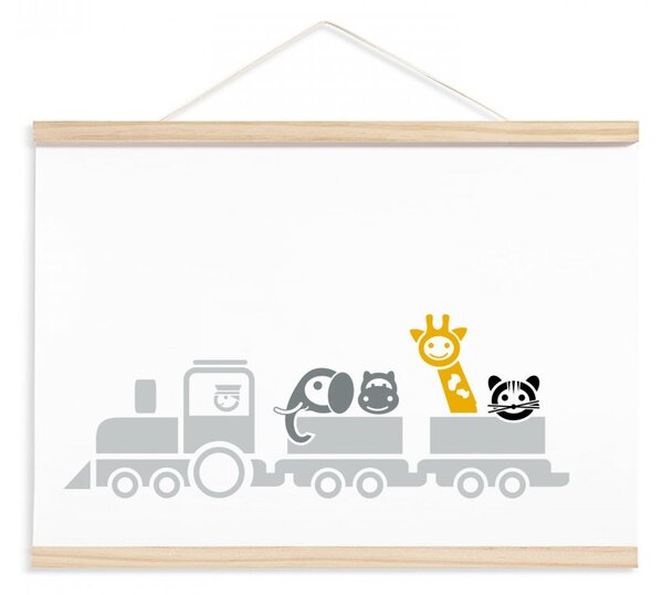 Pieris design Dětský plakát - vlak se zvířátky