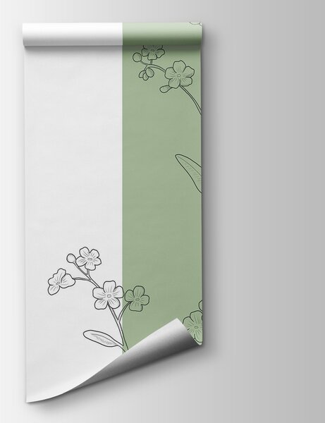 Fototapeta Kresba květin a listů, Květinové fototapety, Populární fototapety, t00413v1 - Tapeko.co.cz