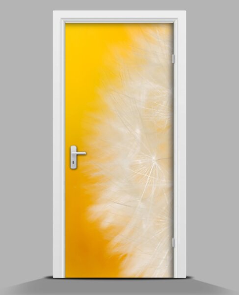 Samolepící nálepka na dveře Pampeliška na žlutém pozadí wallmur-pl-f-23051782