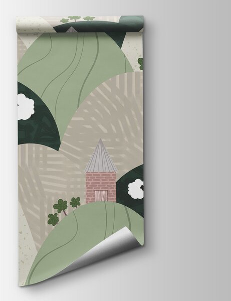 Fototapeta Krajina s kopci a květinami, Lesní fototapety, Populární fototapety, t00431 - Tapeko.co.cz