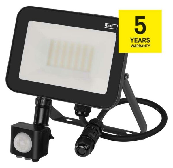 EMOS LED reflektor INOVO s pohybovým čidlem, 30 W, šedý, neutrální bílá ZS2732