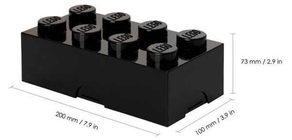 Černý box na svačinu LEGO® Lunch 20 x 10 cm