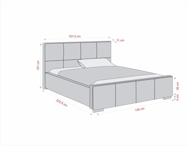 MD Čalouněná postel BELLA 140x200 výběr z barev MANILA_18