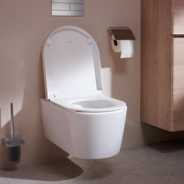 Hansgrohe EluPura S wc mísa se sedátkem s pomalým sklápěním závěsná bez splachovacího kruhu bílá 61119450