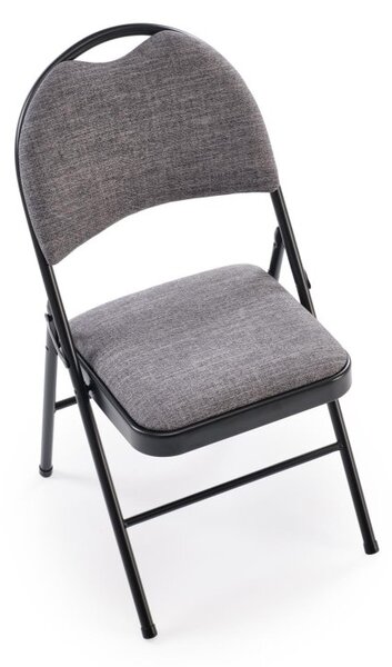 Halmar Skládací židle K566 černá/šedá