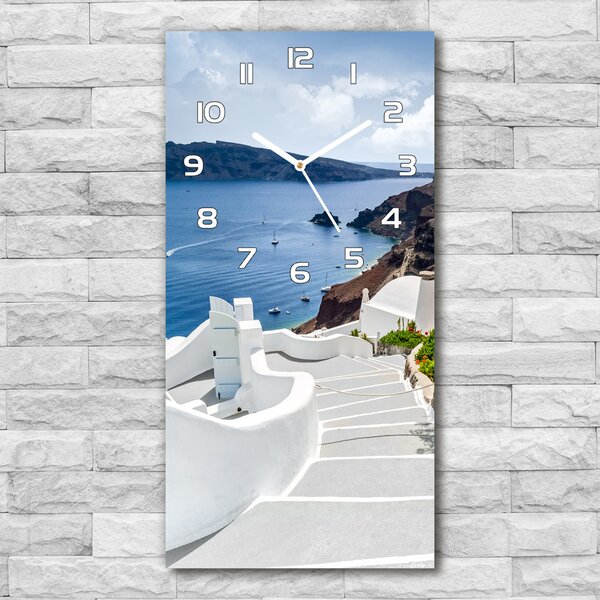 Nástěnné hodiny tiché Santorini Řecko pl_zsp_30x60_f_114851264