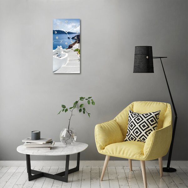 Nástěnné hodiny tiché Santorini Řecko pl_zsp_30x60_f_114851264
