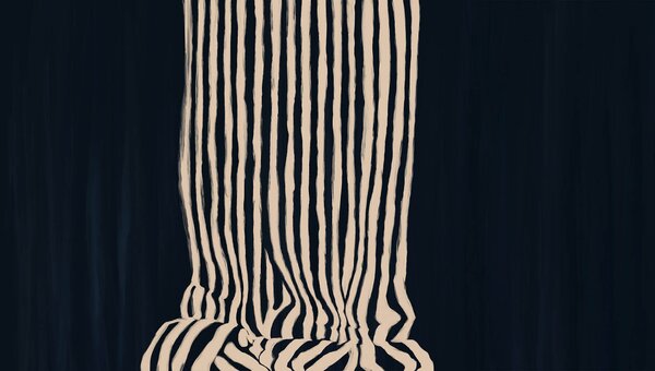 Fototapeta Černobílá pruhovaná záclona, Abstraktní fototapety, Populární fototapety, t00450 - Tapeko.co.cz