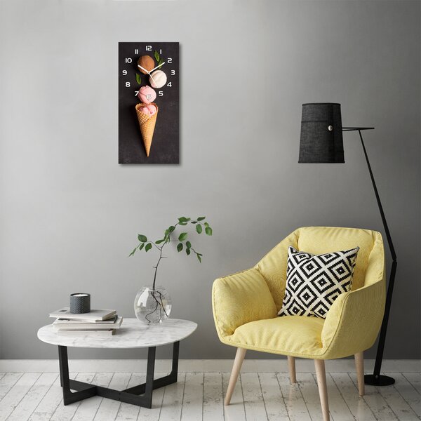 Nástěnné skleněné hodiny Zmrzlina vafle pl_zsp_30x60_f_114775642
