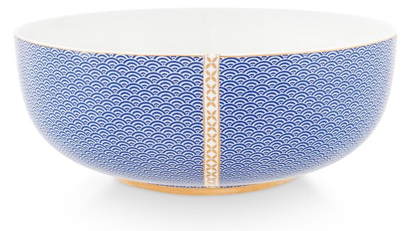 Pip Studio Royal Yerseke Wave miska Ø23cm, modro-bílá (Velká porcelánová miska)