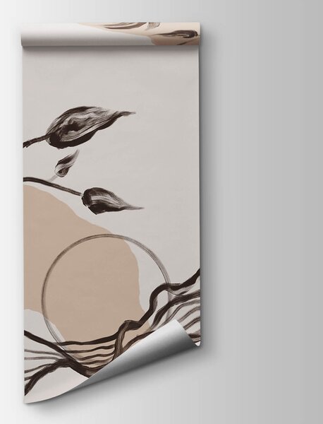 Fototapeta Elegantní plynulé linie s přírodními prvky, Abstraktní fototapety, Populární fototapety, t00466 - Tapeko.co.cz