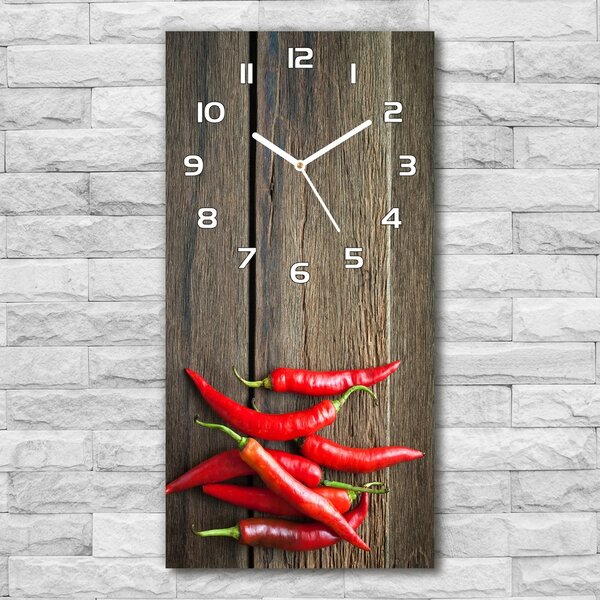 Nástěnné hodiny tiché Chilli papričky pl_zsp_30x60_f_119501609