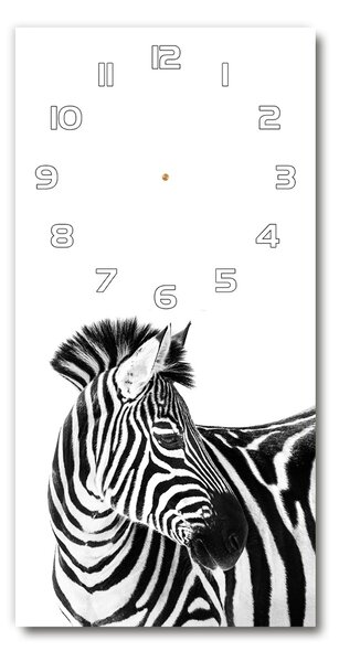 Nástěnné skleněné hodiny Zebra ve sněhu pl_zsp_30x60_f_121577688