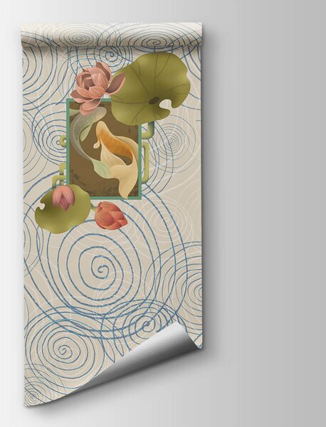 Fototapeta Vzor spirál a květin, Abstraktní fototapety, Populární fototapety, t00522 - Tapeko.co.cz
