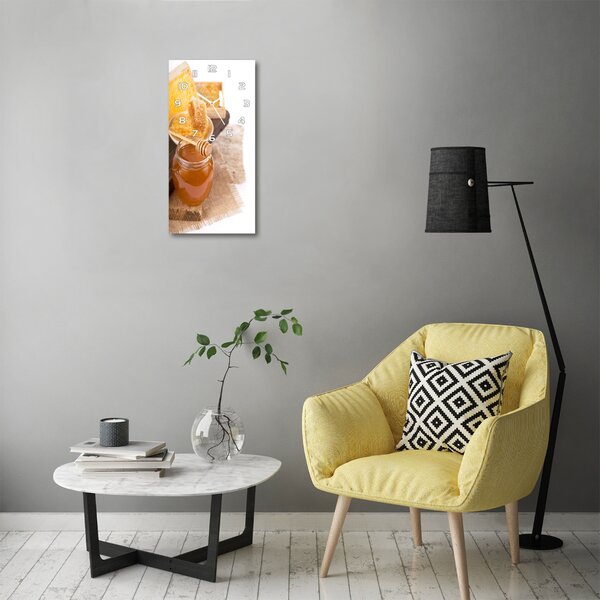 Nástěnné skleněné hodiny Plát medu pl_zsp_30x60_f_122209198