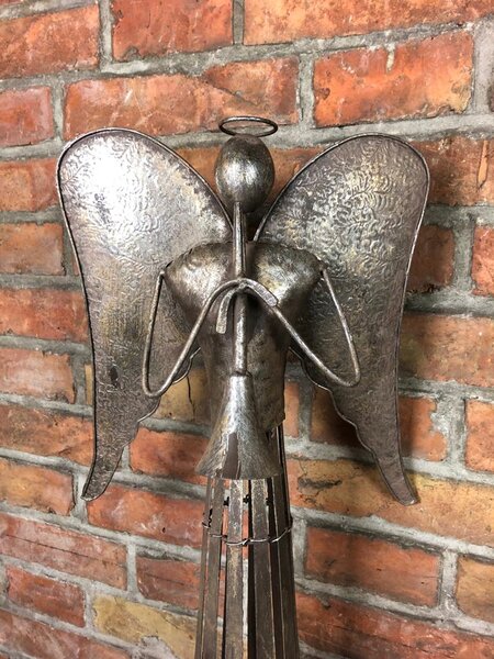 Anděl pohodář s flétnou patina 80cm