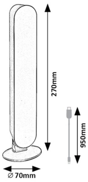 Rabalux Parker stolní lampa 1x3 W bílá-černá 76016