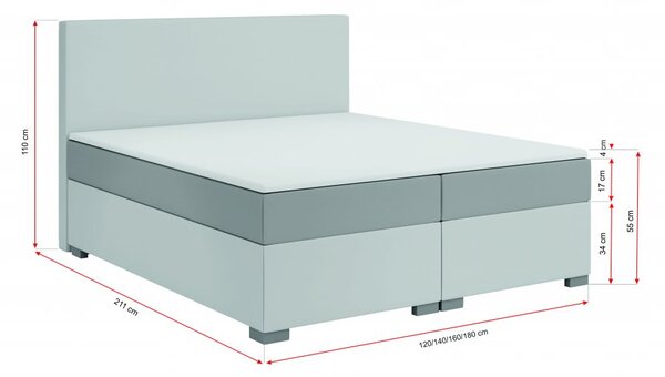 MD Kontinentální Boxspring postel ANTARES 120x200 výběr z barev MANILA_26