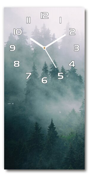 Nástěnné skleněné hodiny Mlha nad lesem pl_zsp_30x60_f_167720092
