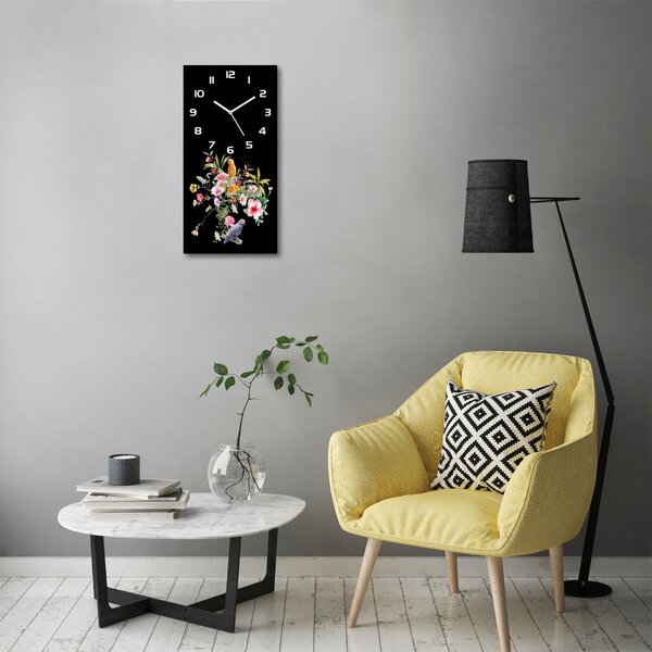 Nástěnné skleněné hodiny Havajský vzor pl_zsp_30x60_f_172830209