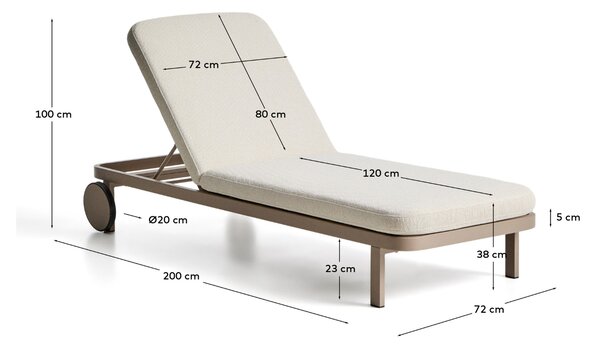 Kave Home Béžové hliníkové zahradní lehátko Kionia
