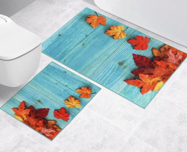 BELLATEX 3D tisk sada - BEZ VÝKROJE Tyrkysová sada 60x100, 60x50 cm