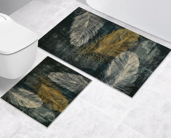 BELLATEX 3D tisk sada - BEZ VÝKROJE Šedá sada 60x100, 60x50 cm