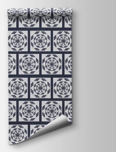 Fototapeta Vzor čtverců a vzor květiny, Geometrické fototapety, Populární fototapety, t00480 - Tapeko.co.cz