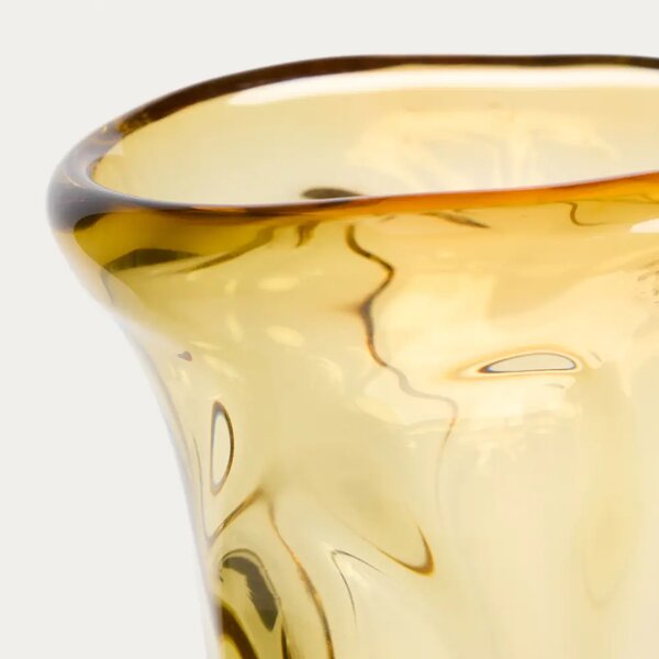 Kave Home Žlutá skleněná váza Sidula 37 cm