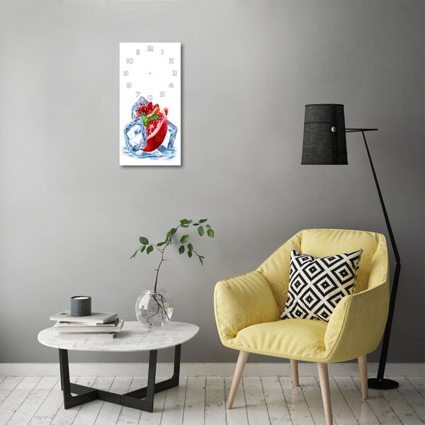 Nástěnné skleněné hodiny Granátové jablko a led pl_zsp_30x60_f_62722743