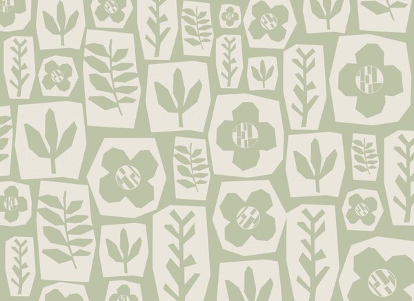 Fototapeta Wall murals Pattern of flowers and leaves, Fototapety s listy, Populární fototapety, t00579 - Tapeko.co.cz